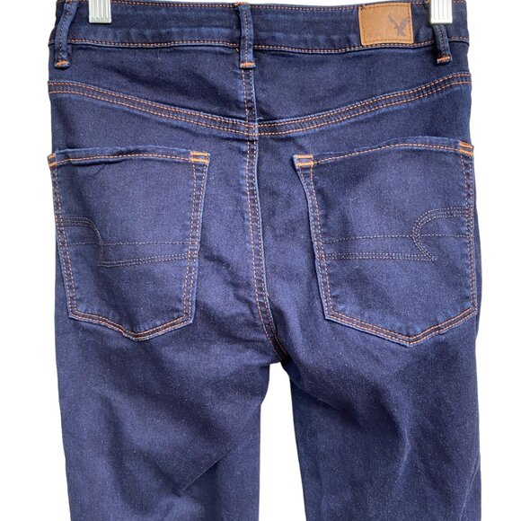 American Eagle AEO Women Blue Jeans Sky High Jegging Size 2 Dark Wash Stretchy - Picture 5 of 9